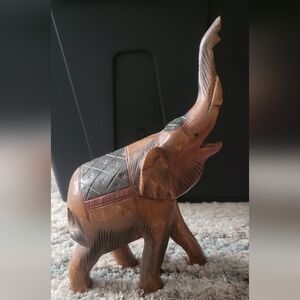 Handcarved  Wooden Elephant Figurine